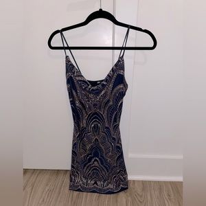 Navy blue with rose gold giltter dress